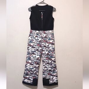 Arctic‎ Girls-Boy Limitless Fleece Top Bib Overall Black/White SzXS Thermal